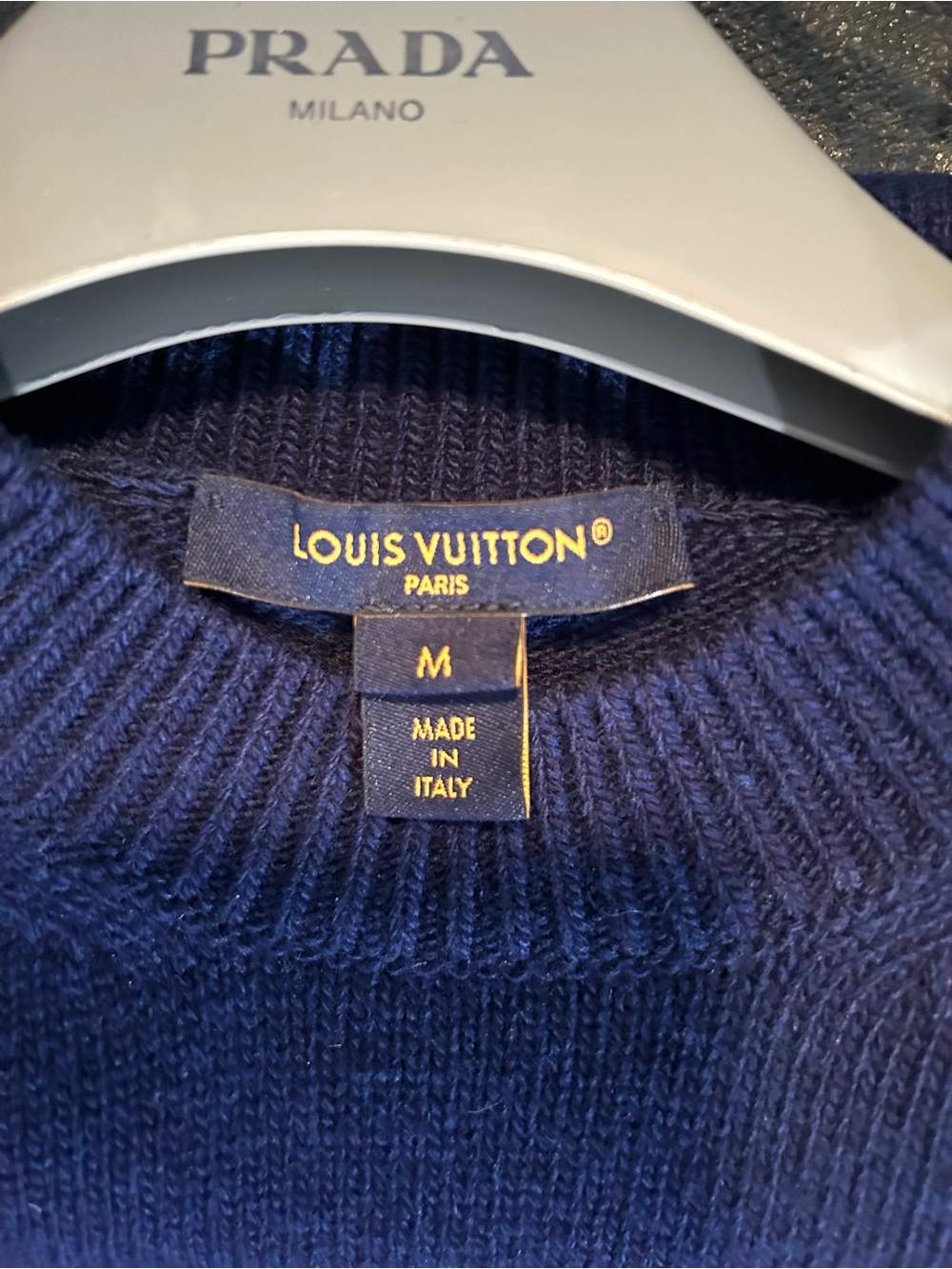 Louis Vuitton Cobalt Blue Crewneck Sweater with LV Monogram - Picture 3 of 6